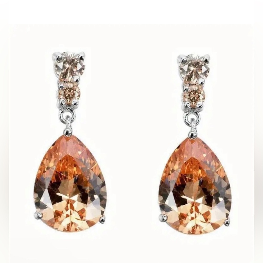 Champagne Teardrop Earrings NWT